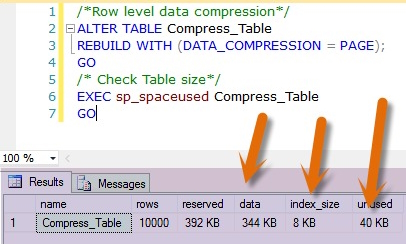 SQL Server Performance Tuning Data Compression